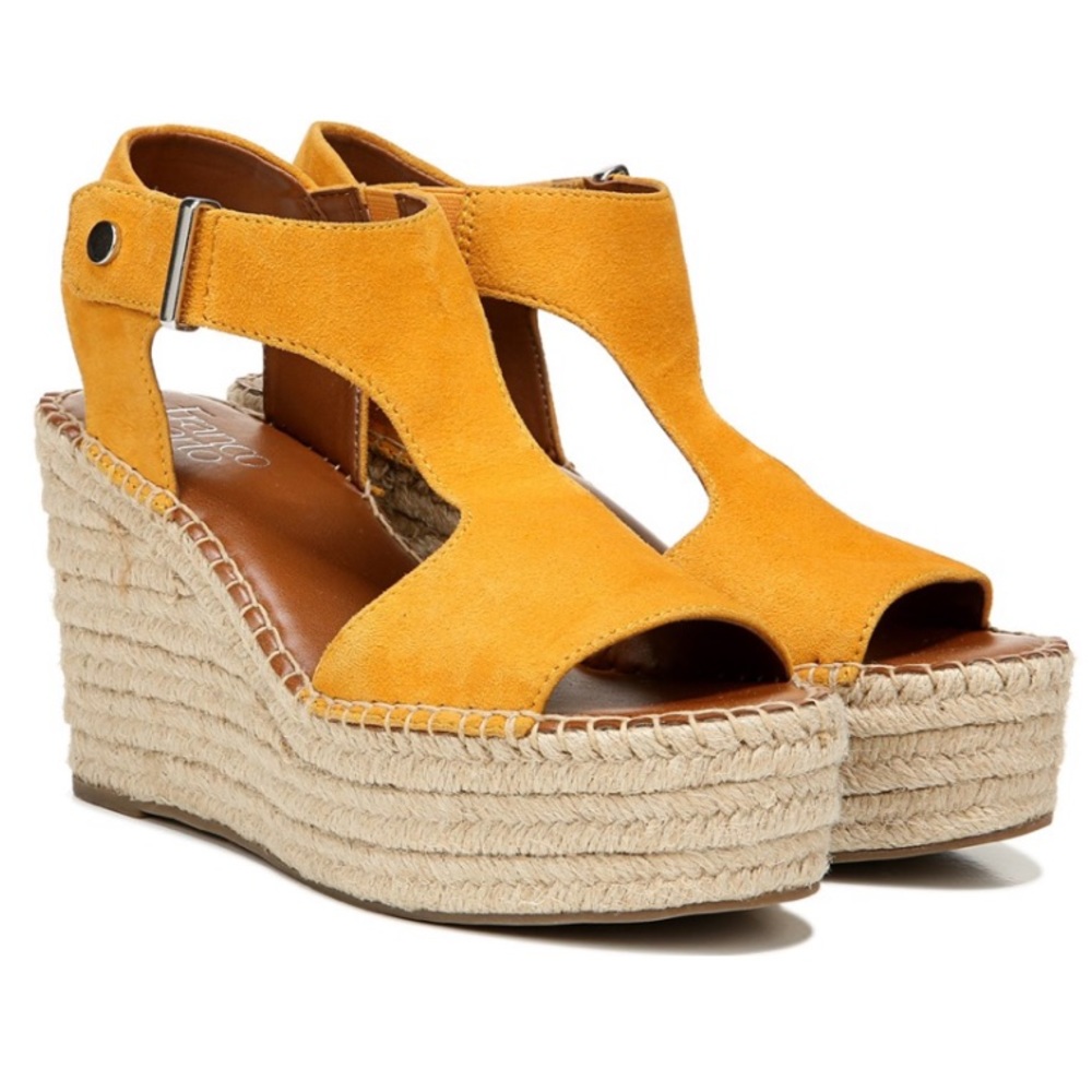 Franco Sarto Yellow Wedge Sandals